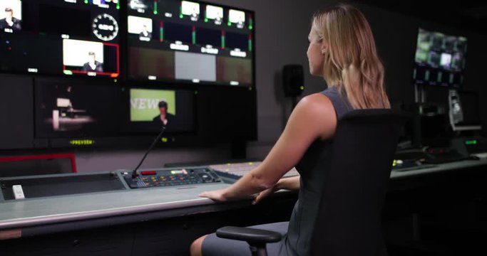 Portrait of a TV Producer in a control room