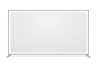 White blank advertising press wall with fabric banner vector template