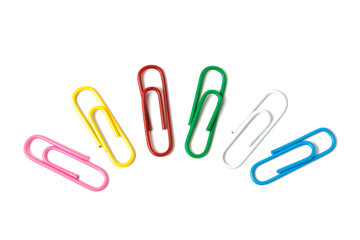 Paper clip on white background