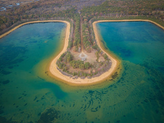Aerial of Lake in Old Bridge New Jersey 