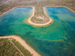 Aerial of Lake in Old Bridge New Jersey 