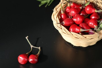 Spicy red chili peppers