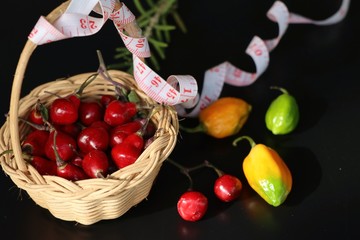 Spicy red chili peppers