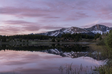 Sunrise Reflection on a Colorado Mountain Lake