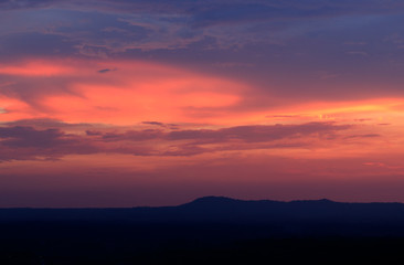 colorful sunset in the mountain