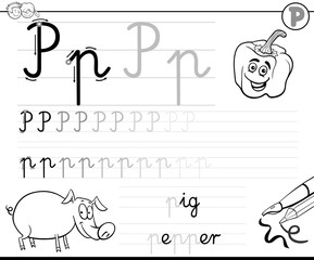 learn to write letter P workbook for kids