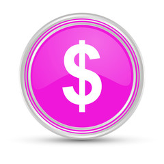 Pinker Button - Dollar Zeichen