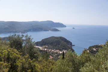 View from Kerkira, Paleokastritsa, Greece.