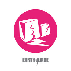 vector Earthquake Insurance icon with damaged house isolated on white background. Natural disaster sign or symbol