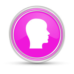 Pinker Button - Kopf im Profil