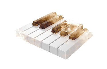 Piano Keys isolated on the White
