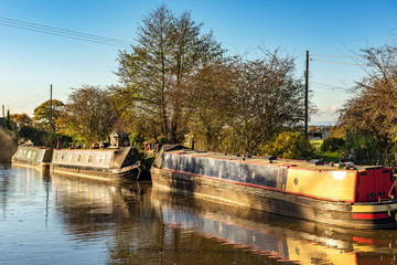Moored Boats on a Canal