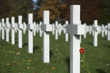 Fotobehang de Amerikaanse Begraafplaats en MonumentHenri-Chapelle © twanwiermans