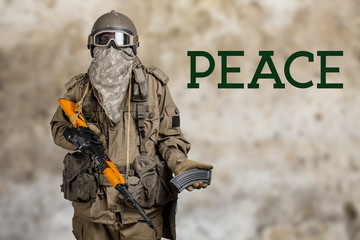 Special forces soldier with rifle