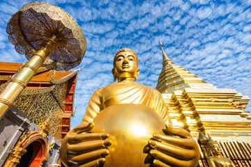 Zelfklevend Fotobehang Wat Phra That Doi Suthep temple in Chiang Mai, Thailand. © R.M. Nunes