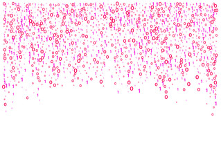 Cyber Monday Confetti. Computer Technology Futuristic Background. Falling Down binary circuit. Female Programmers Pink Cyber Monday Confetti. Virtual Reality, Digital Database Big Data Global Network