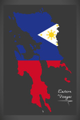 Obraz premium Eastern Visayas map of the Philippines with Philippine national flag illustration