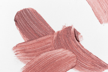 smeared foundation natural make up on white background