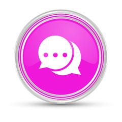 Pinker Button - Sprechblasen - Dialog