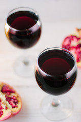 Delicious organic juice made from fresh pomegranate.