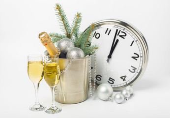 Champagne and christmas decor