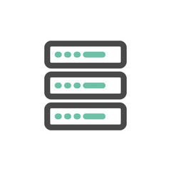 Simple icon of Server flat vector bicolor line design concept