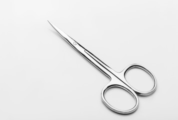 professional manicure tools on a white background. manicure scissor