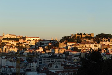 Views of Lisbon city at sunset