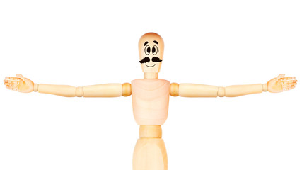 happy character giving hello gesture