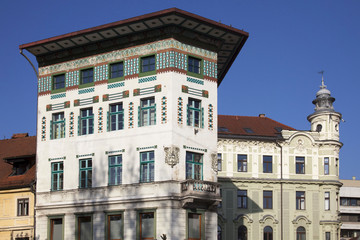Fototapeta na wymiar Slovenia, Lubiana,la città. Palazzo in stle liberty.