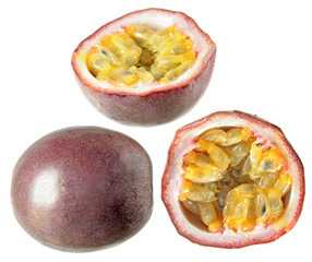 Passion fruit isolated on white background