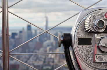 New York, Longue vue sur Manhattan et One World Trade Center