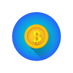 bitcoin symbol gold coin icon.