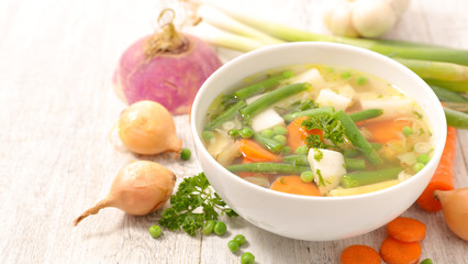 vegetable soup and broth
