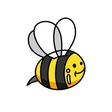 Bee cartoon colorful flat vector insect illustration for decoration and design on isolated white background 1