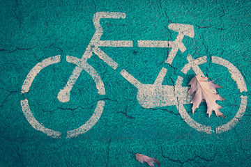 Bicycle road sign