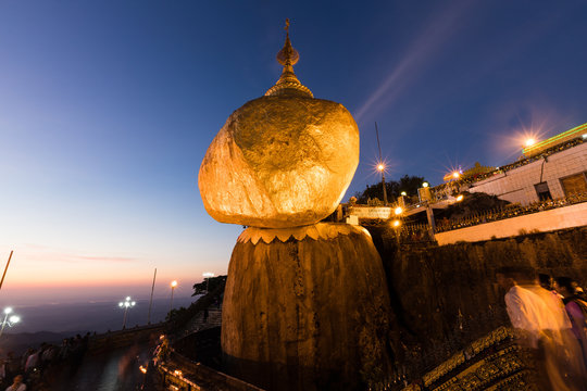 The Golden Rock (Kyaiktiyo Pagoda) in Mon State, Myanmar
