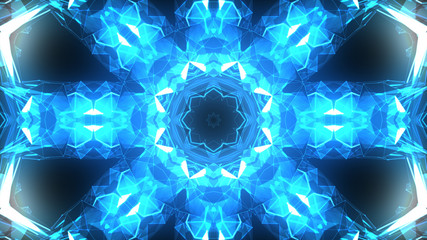 Stage lights and different abstract shapes art 3d illustration