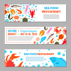 Seafood and fish icons