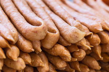 Close up fish sausage.