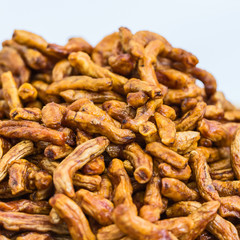 Close up dry bananas.
