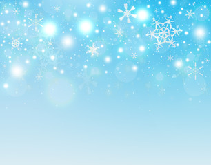 Blue Christmas background with snowflakes
