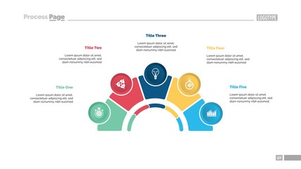 Process Chart with Five Elements Slide