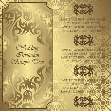 Wedding invitation with floral frame