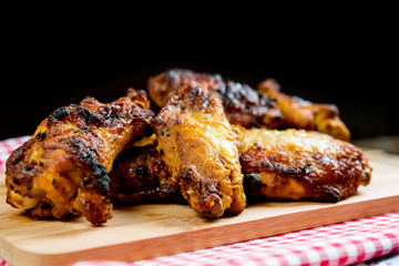 fried chicken wings on table