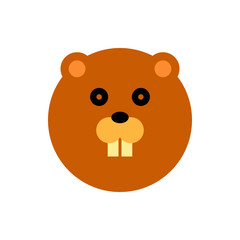 Beaver. Cartoon Animal Head