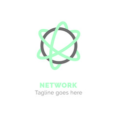 Icon of Network flat vector bicolor line design concept.Ideal for logo company.