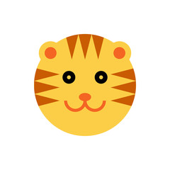 Tiger. Cartoon Animal Head