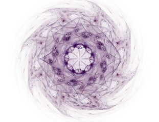 Abstract fractal red background with crossing circles and ovals. Disco lights. Motion illustration.