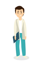 Isolated male doctor.